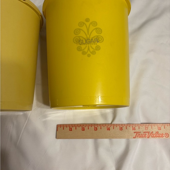 Tupperware Yellow and Brown Storage Bins - Picture 3 of 7